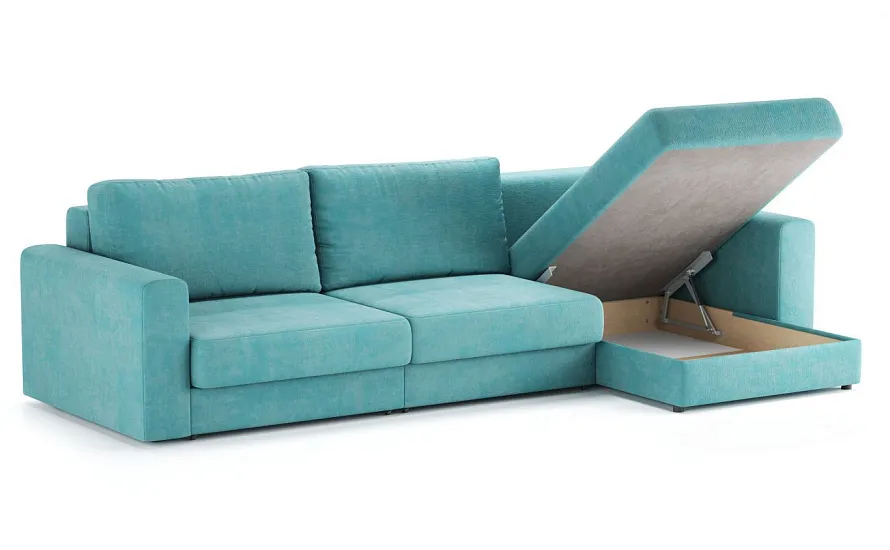 Диван угловой Ларсон 3М Nordic 71 аквамарин - 3
